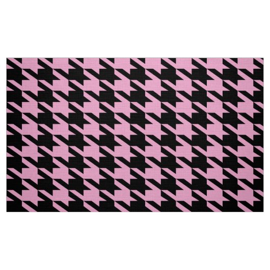 Black & Pink Houndstooth Seamless Pattern ファブリック (ファットクウォーター)