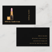 Black Pink Lipstick Makeup Artist MUA Beauty 名刺 (正面/裏面)