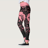 Black & Pink 'LOVE YOU' グラフィックレギンス レギンス (左)