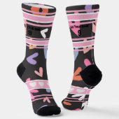 Black & Pink - Name Number heart Socks ソックス (傾斜あり)