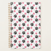 Black Pink Paw Print Dog Owner Puppy Lover Pets プランナー手帳 (正面)