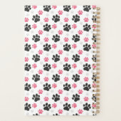 Black Pink Paw Print Dog Owner Puppy Lover Pets プランナー手帳 (裏面)