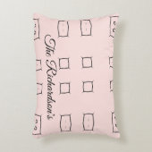 Black Pink Personalized Geometric Minimal Bedding アクセントクッション (正面(垂直))