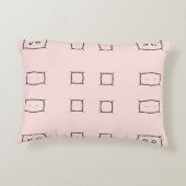 Black Pink Personalized Geometric Minimal Bedding アクセントクッション (裏面)