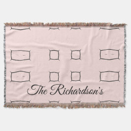 Black Pink Personalized Geometric Minimal Bedding スローブランケット