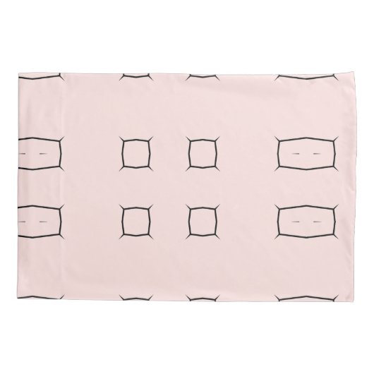 Black Pink Personalized Geometric Minimal Bedding 枕カバー (裏面)