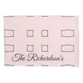 Black Pink Personalized Geometric Minimal Bedding 枕カバー (正面)