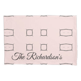 Black Pink Personalized Geometric Minimal Bedding 枕カバー