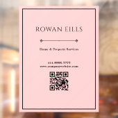 Black Pink QR Code Office door sign ウィンドウサイン (シート2)