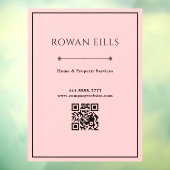 Black Pink QR Code Office door sign ウィンドウサイン (シート3)