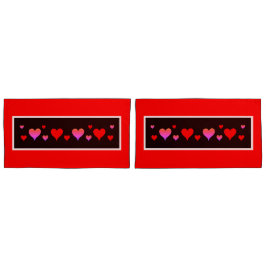 Black Pink Red Hearts  枕カバー