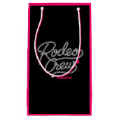 Black Pink Rodeo Crew Cowgirl Bachelorette スモールペーパーバッグ (正面)