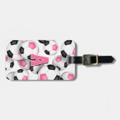 black pink soccer club colors monogrammed ラゲッジタグ (正面横)