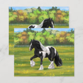 Black Pinto Piebald Gypsy Vanner Draft Horse (正面/裏面)