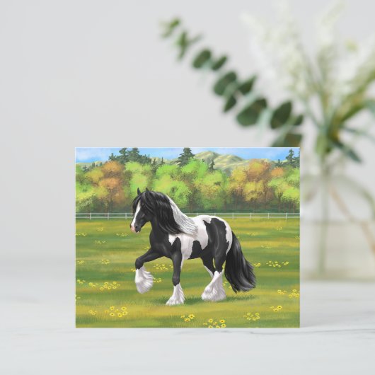 Black Pinto Piebald Gypsy Vanner Draft Horse (スタンド正面)