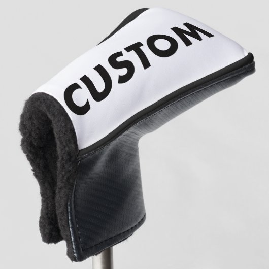 BLACK Piping Custom Golf Putter Headcover Blank ゴルフヘッドカバー (3/4 正面)