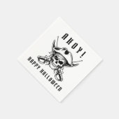 Black Pirate Skull Halloween Party  スタンダードカクテルナプキン (角)