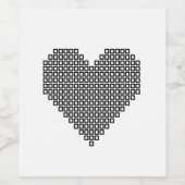 Black pixel heart ワインラベル (シングルラベル)