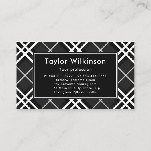 Black Plaid 名刺 (裏面)