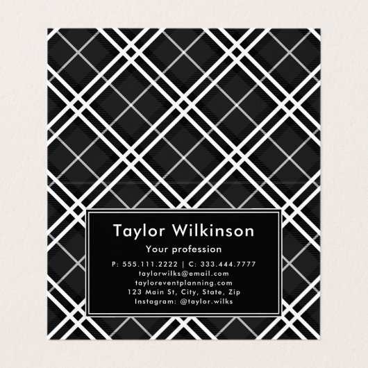 Black Plaid 名刺 (内部フラット)