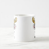 Black Plaid Bow Farmhouse Reindeer コーヒーマグカップ (中央)