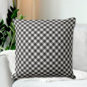 Black Plaid Pattern Throw Pillow クッション