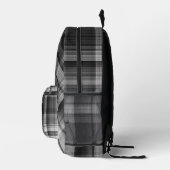 Black Plaid Pine Forest Backpack プリントバックパック (右)