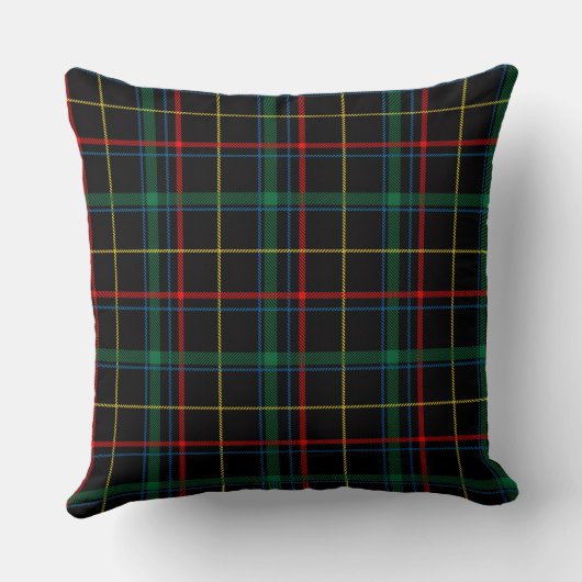 Black Plaid Tartan Pattern クッション (裏面)