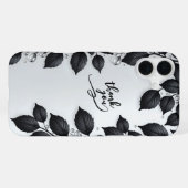 Black Plant Leaves iPhone 16 case iPhoneケース (裏面横)