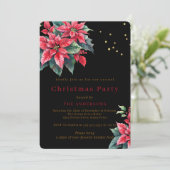 Black Poinsettia flower Christmas party 招待状 (スタンド正面)
