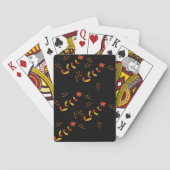 Black Poker Cards with flower design トランプ (裏面)