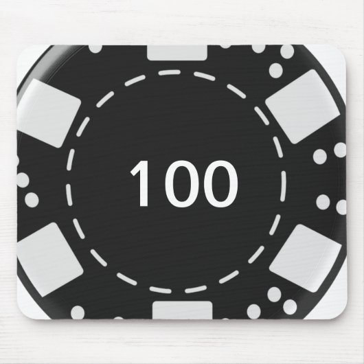 Black Poker Chip マウスパッド (正面)