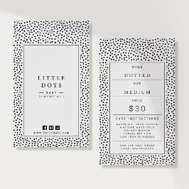 Black Polka Dot Baby Clothing Price Tag Hang Tag 名刺