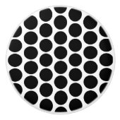Black Polka Dot Design セラミックノブ (正面)