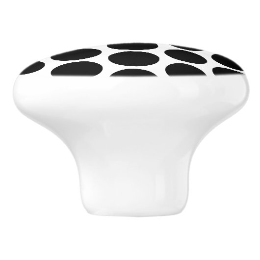 Black Polka Dot Design セラミックノブ (側面)