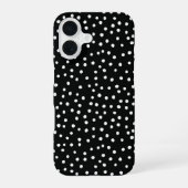 Black Polka Dot Pattern Phone Case iPhone 16ケース (裏面)