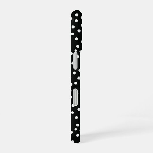 Black Polka Dot Pattern Phone Case iPhone 16ケース (右側面)