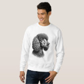 Black Poodle Dog Art Men’s Sweatshirt スウェットシャツ (正面フル)