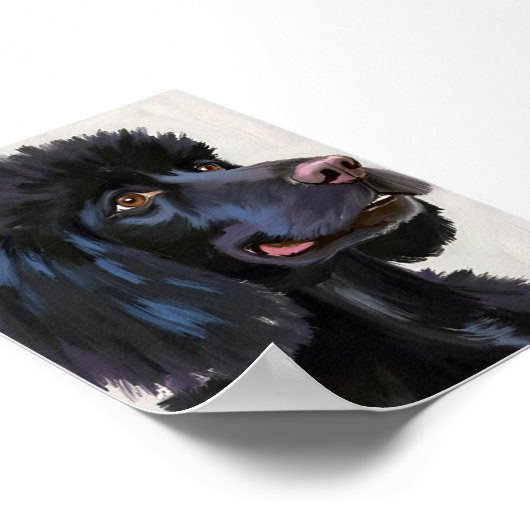 Black Poodle | Dog Watercolor Pet ポスター (角)