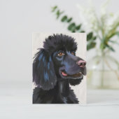 Black Poodle | Dog Watercolor Pet ポストカード (スタンド正面)