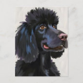 Black Poodle | Dog Watercolor Pet ポストカード (正面)