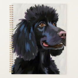 Black Poodle | Dog Watercolor Pet Painting プランナー手帳