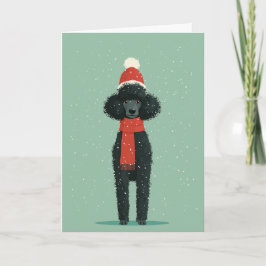 Black Poodle Holiday Greeting カード