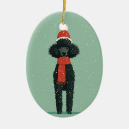 Black Poodle Holiday Keepsake セラミックオーナメント