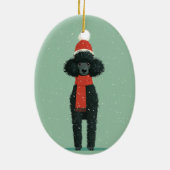 Black Poodle Holiday Keepsake セラミックオーナメント (裏面)