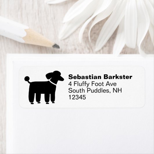 Black Poodle Return Address Labels ラベル (インサイチュ)