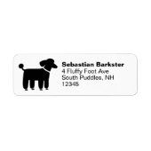 Black Poodle Return Address Labels ラベル (正面)