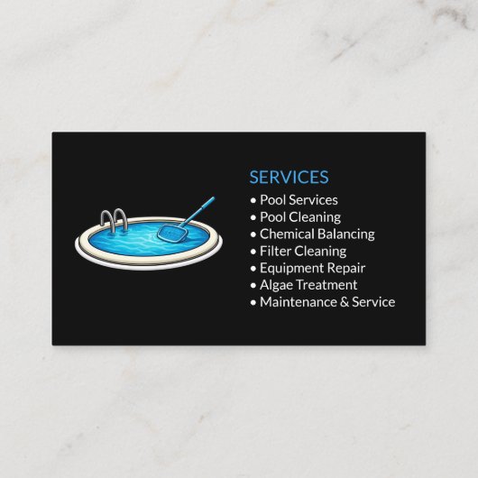 Black Pool Services Professional 名刺 (裏面)