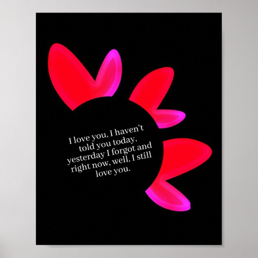 Black poster with red and pink hearts. ポスター (正面)