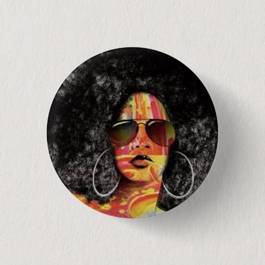 Black power 缶バッジ (正面)